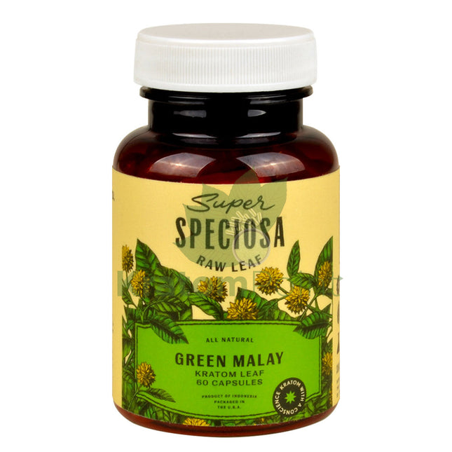 Super Speciosa Green Malay Kratom Capsules 60 Capsules