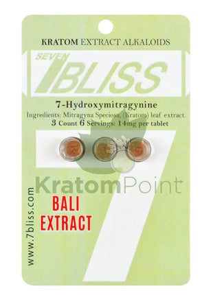 7 Bliss Hydroxymitragynine Kratom Tablets Bali Extract 3 Count