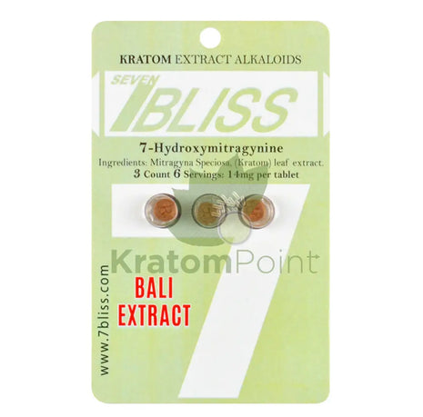 7 Bliss Hydroxymitragynine Kratom Tablets Bali Extract 3 Count