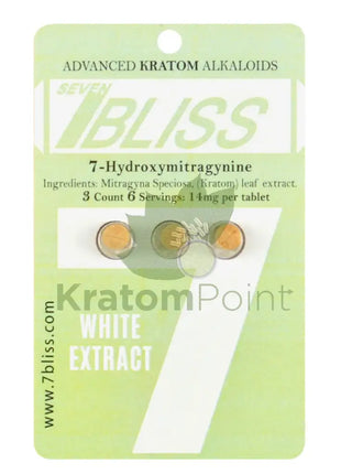 7 Bliss Hydroxymitragynine Kratom Tablets White Extract 3 Count