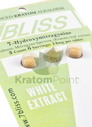 7 Bliss Hydroxymitragynine Kratom Tablets White Extract 3 Count