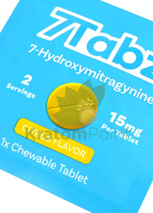 7 Tabz Hydroxymitragynine Kratom Tablets Citrus Flavor 1 Count