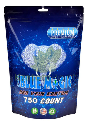 Blue Magic Red Vein Kratom Capsules 750 Count Vitamins & Supplements