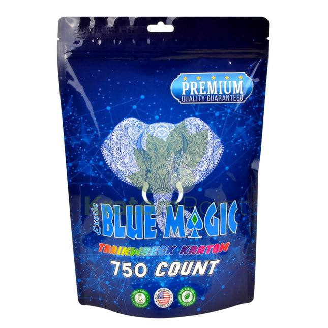Blue Magic Trainwreck Kratom Capsules 750 Count Vitamins & Supplements