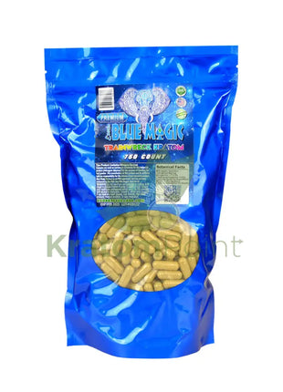 Blue Magic Trainwreck Kratom Capsules 750 Count