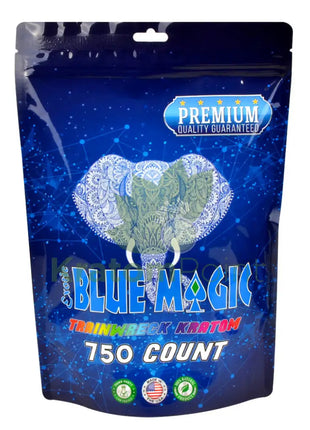 Blue Magic Trainwreck Kratom Capsules 750 Count Vitamins & Supplements