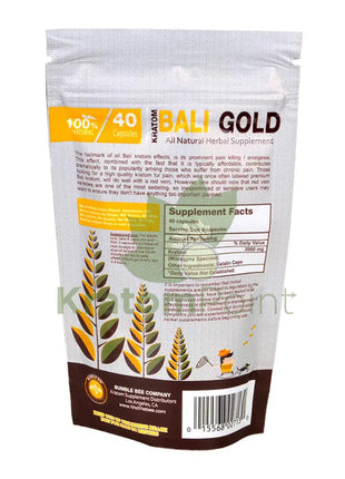 Bumble Bee Bali Gold Kratom 40ct-back