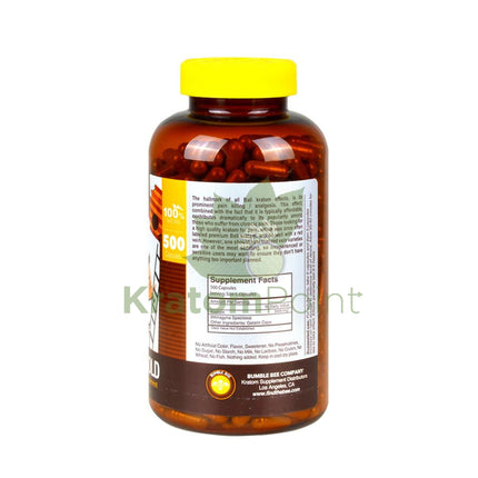 Bumble Bee Bali Gold 500 count kratom pills-facts