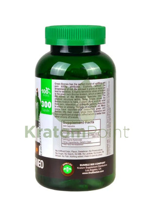 Bumble Bee Green Borneo 300 count kratom pills-facts