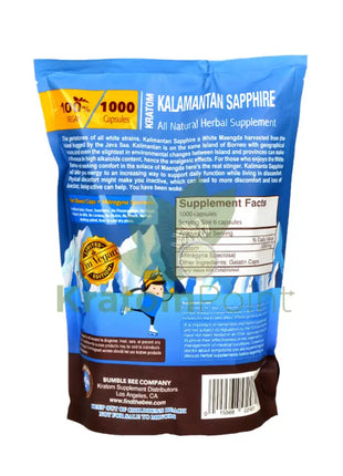 Bumble Bee Kalamantan Sapphire Kratom Capsules 1000 Count Bumble Bee