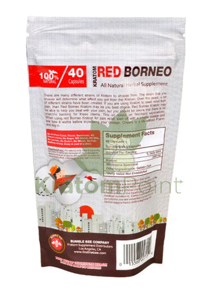 Bumble Bee Red Borneo Kratom 40ct-back