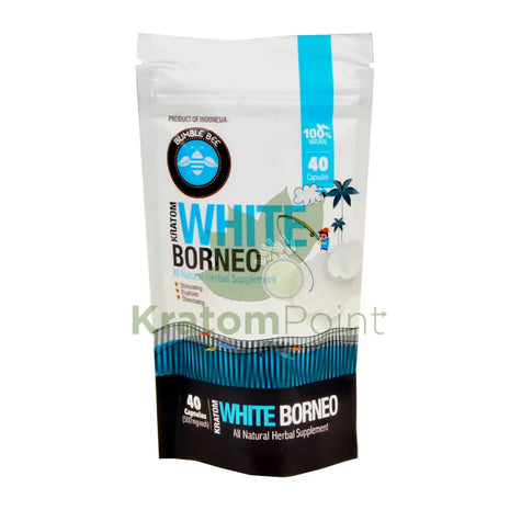 Bumble Bee White Borneo 40 count Kratom capsules