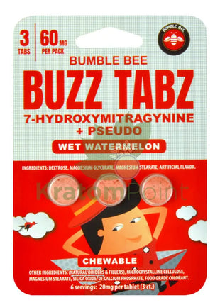 Buzz Tabz 7-Hydroxy + Pseudo 60mg Wet Watermelon 3ct tablets Hydroxy