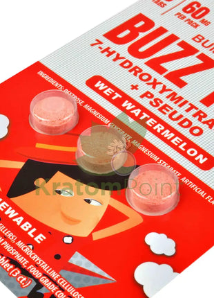 Buzz Tabz 7-Hydroxy + Pseudo 60mg Wet Watermelon 3ct tablets Hydroxy