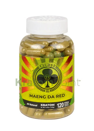 Club 13 Kratom Red Maeng Da Capsules 120 Count