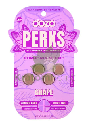 Dozo Perks 7-OH MAXIMUM STRENGTH Euphoria Blend Grape Tablets 4ct Hydroxy