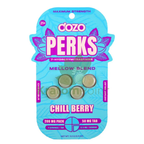 Dozo Perks 7-OH MAXIMUM STRENGTH Mellow Blend Chill Berry Tablets 4ct Hydroxy