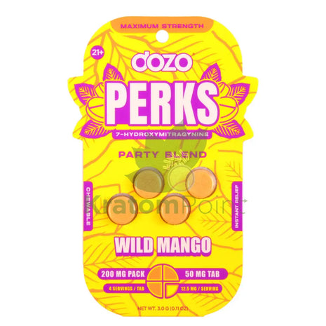 Dozo Perks 7-OH MAXIMUM STRENGTH Party Blend Wild Mango Tablets 4ct Hydroxy