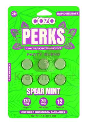 Dozo Perks 7-OH Party Blend Spear Mint Tablets 6ct Hydroxy