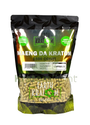 Earth Kratom Maeng Da Capsules, 1500 Count