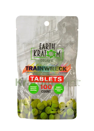 Earth Kratom Trainwreck Kratom Tablets, 100 count