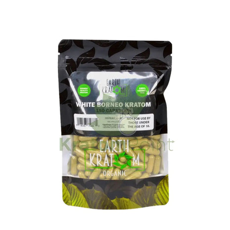 Earth Kratom White Borneo Capsules 150 Count