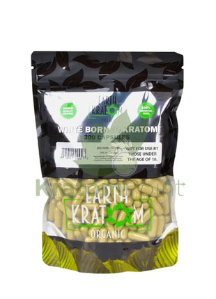 Earth Kratom White Borneo Capsules 300 Count