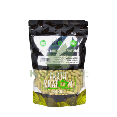 Earth Kratom White Borneo Capsules 300 Count