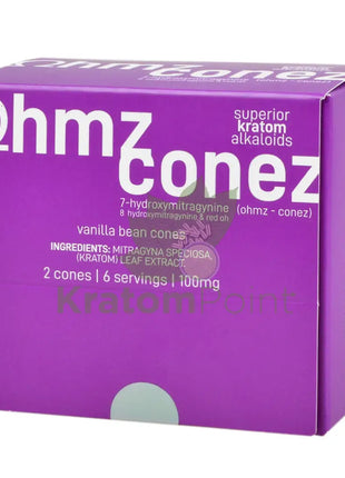 Eat Ohmz 7-Hydroxymitragynine Vanilla Bean Conez 100Mg 2 Count Hydroxy