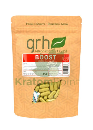 GrassRoots Harvest Kratom Boost, 200 Count Capsules