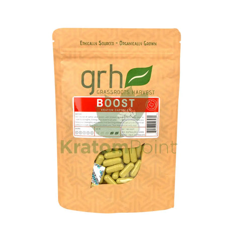 GrassRoots Harvest Kratom Boost, 200 Count Capsules