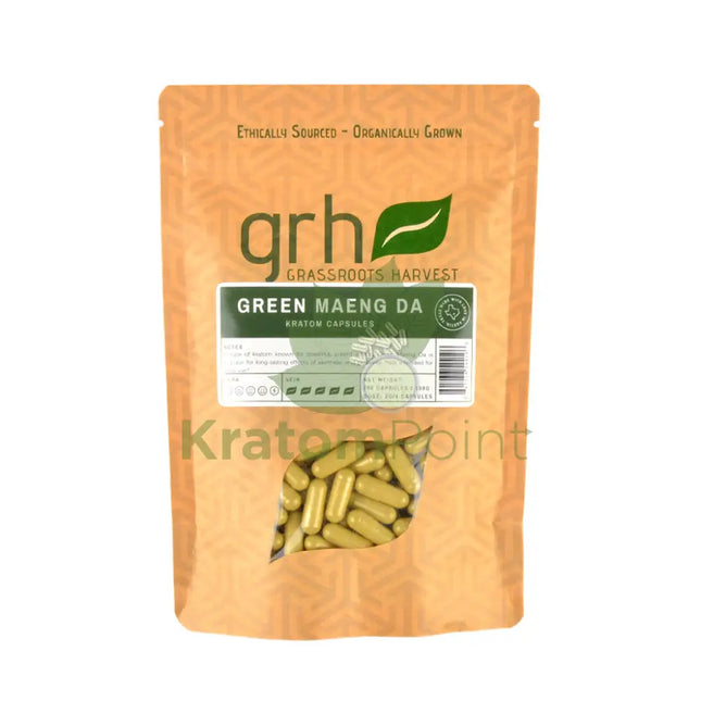 Grassroots Harvest Kratom Green Maeng Da 200 Count Capsules