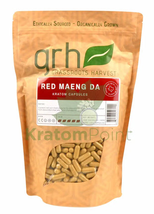 Grassroots Harvest Kratom Red Maeng Da 1000 Count Capsules