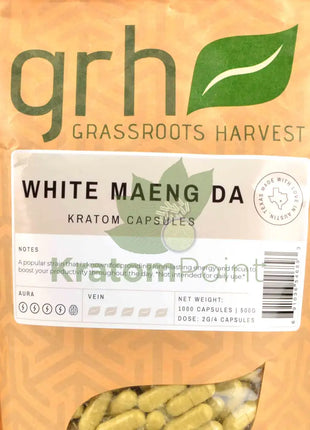 Grassroots Harvest Kratom White Maeng Da 1000 Count Capsules