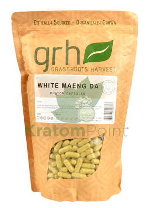 Grassroots Harvest Kratom White Maeng Da 1000 Count Capsules