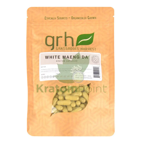 Grassroots Harvest Kratom White Maeng Da 200 Count Capsules