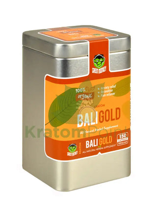 Green Monkey Bali Gold Kratom Capsules, 150 count