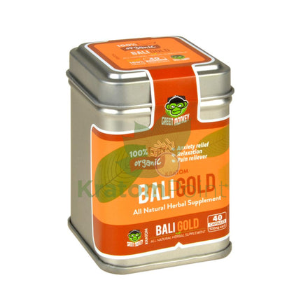 Green Monkey Bali Gold Kratom pills, 40 count