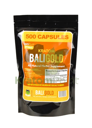 Green Monkey Bali Gold Kratom 500 count capsules