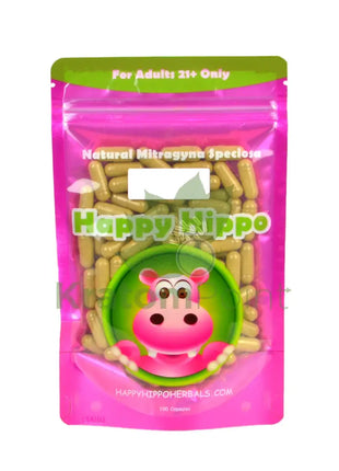 Happy Hippo Kratom Capsules Green Borneo 100 Count