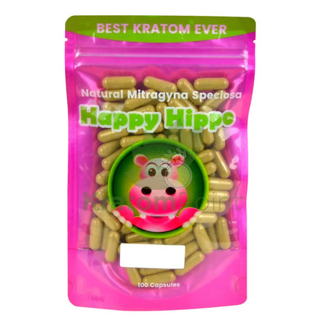 Happy Hippo Kratom Capsules Pink Maeng Da 100 Count