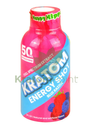 Happy Hippo Kratom Energy Shot Blue Razzle 2 Fl Oz