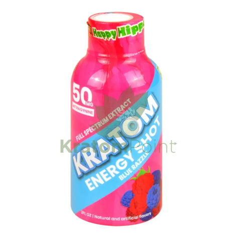 Happy Hippo Kratom Energy Shot Blue Razzle 2 Fl Oz