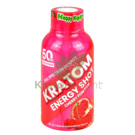 Happy Hippo Kratom Energy Shot Cherry Pompom 2 Fl Oz