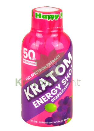 Happy Hippo Kratom Energy Shot Grapelicious 2 Fl Oz