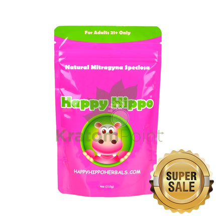 Happy Hippo 4oz kratom powder, Green Maeng Da