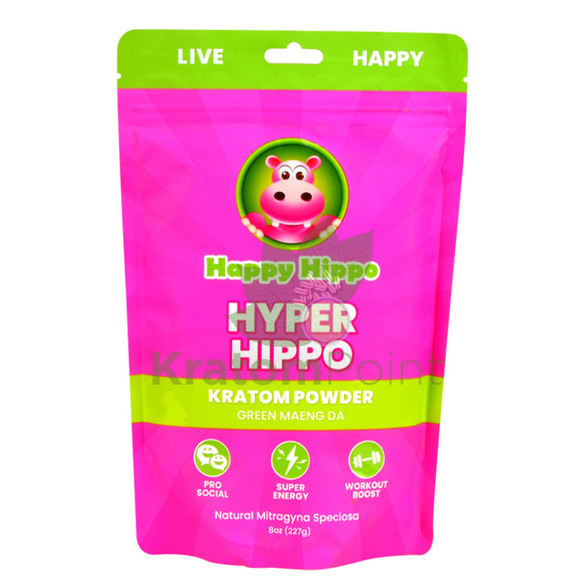 Happy Hippo Kratom Powder Green Maeng Da 8Oz