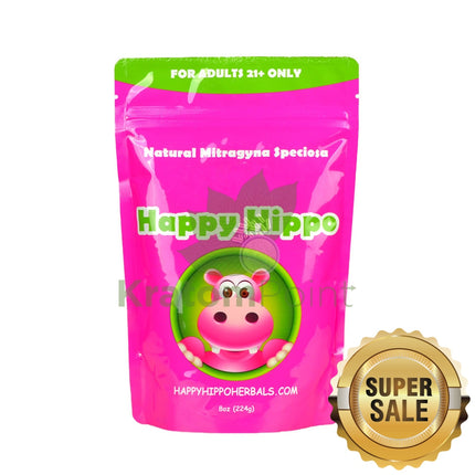 Happy Hippo 8oz kratom powder, Green Maeng Da