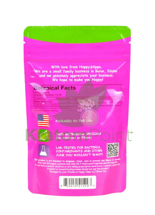 Happy Hippo 4oz kratom powder, Pink Maeng Da-back