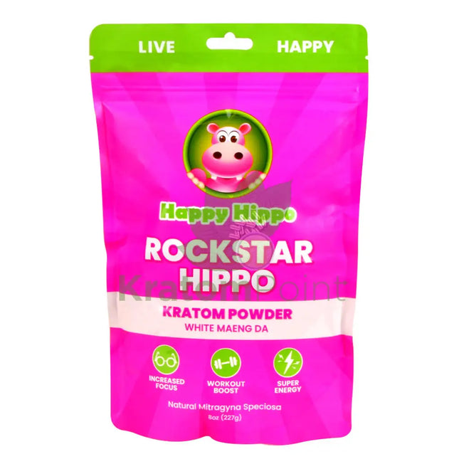 Happy Hippo Kratom Powder White Maeng Da 8Oz